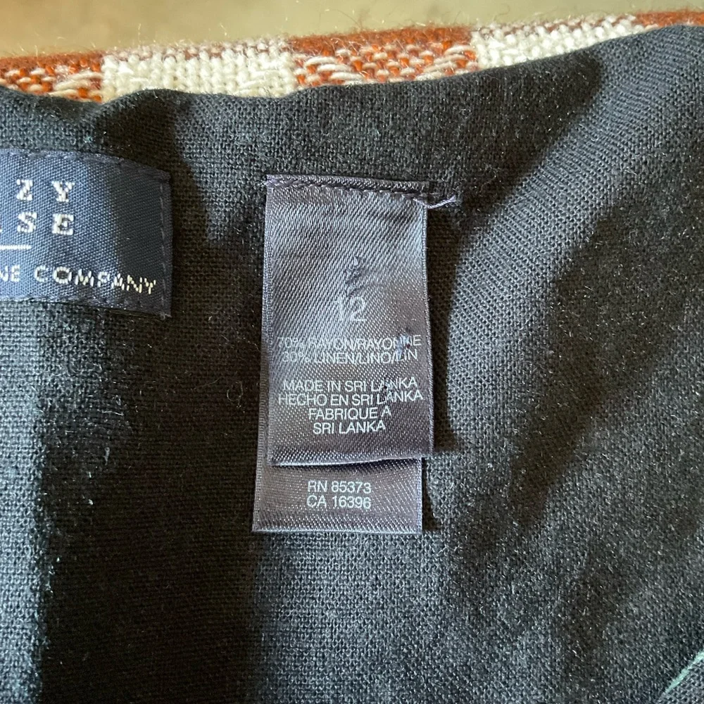 Crazy Horse by Liz Claiborne Floral Black Dress. Linen blend. Size 12 - Picture 9 of 10
